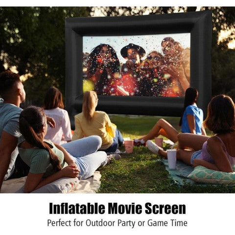 Costway Inflatable Bouncers 14 feet Inflatable Outdoor Movie Projector Screen with Blower and Carrying Bag by Costway 781880272137 06953172 14 ft Inflatable Outdoor Movie Projector w/ Blower & Carrying Bag
