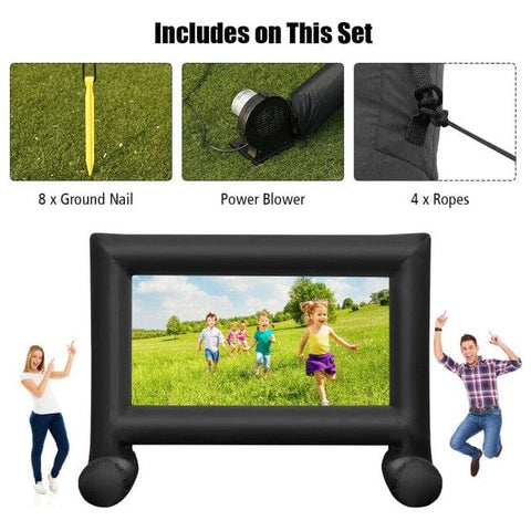 Costway Inflatable Bouncers 14 feet Inflatable Outdoor Movie Projector Screen with Blower and Carrying Bag by Costway 781880272137 06953172 14 ft Inflatable Outdoor Movie Projector w/ Blower & Carrying Bag