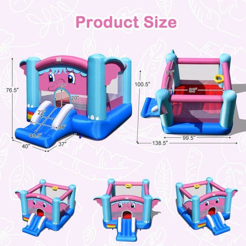 Costway Inflatable Bouncers 3-in-1 Elephant Theme Inflatable Castle without Blower by Costway 781880256328 57382109