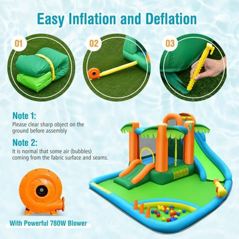 Costway Inflatable Bouncers 7 in 1 Inflatable Water Slide Park by Costway 781880250692 71962345 7 in 1 Inflatable Water Slide Park by Costway SKU# 71962345