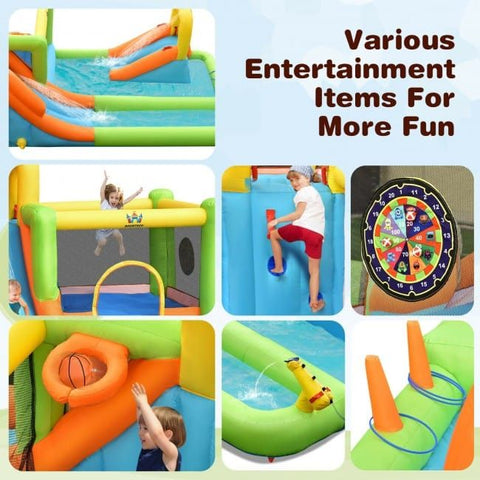 Costway Inflatable Bouncers 7 In 1 Jumping Bouncer Castle with 735W Blower for Backyard by Costway 781880234265 85693124