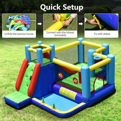 Costway Inflatable Bouncers 8-in-1 Kids Inflatable Bounce House with Slide without Blower by Costway 781880227069 24913075 8-in-1 Kids Inflatable Bounce House w/ Slide without Blower by Costway