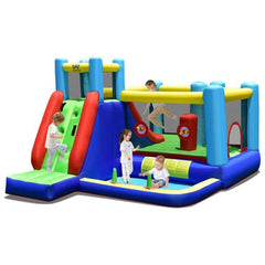 8-in-1 Kids Inflatable Bounce House with Slide without Blower by Costway