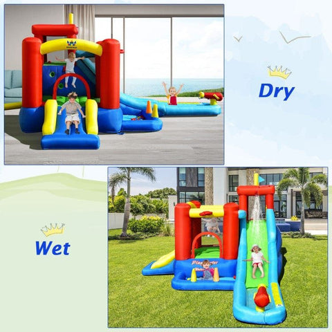 Costway Inflatable Bouncers 9-in-1 Inflatable Kids Water Slide Bounce House with 860W Blower by Costway 781880275046 36841957 9-in-1 Inflatable Kids Water Slide Bounce House w/ 860W Blower Costway