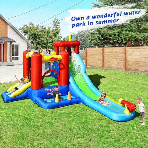 Costway Inflatable Bouncers 9-in-1 Inflatable Kids Water Slide Bounce House with 860W Blower by Costway 781880275046 36841957 9-in-1 Inflatable Kids Water Slide Bounce House w/ 860W Blower Costway