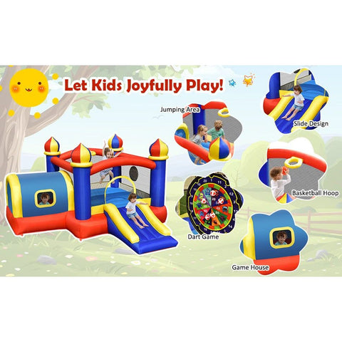 Costway Inflatable Bouncers Inflatable Castle Kids Bounce House with Slide Jumping by Costway 781880226949 25634709