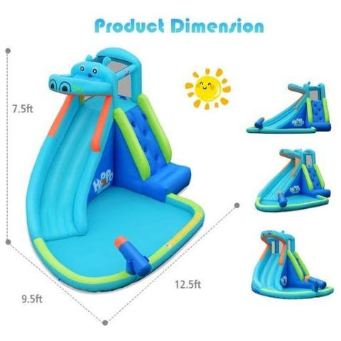 Costway Inflatable Bouncers Inflatable Water Pool with Splash and Slide without Blower by Costway 781880294375 83095471