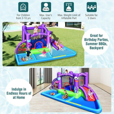 Costway Inflatable Bouncers Inflatable Water Slide Castle without Blower by Costway 781880256212 13275469 Inflatable Water Slide Castle without Blower by Costway SKU# 13275469