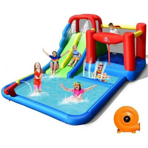 Costway Inflatable Bouncers Inflatable Water Slide Kids with Ocean Balls and 780W Blower by Costway 37021845 Inflatable Water Slide Kids with Ocean Balls & 780W Blower by Costway