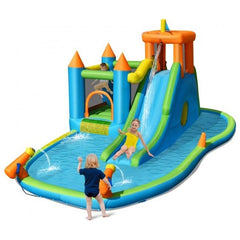 Costway Inflatable Bouncers Inflatable Water Slide with Bounce House and Splash Pool without Blower for Kids by Costway