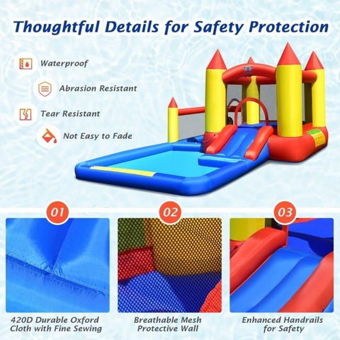 Costway Inflatable Bouncers Inflatable Water Slide with Slide and Jumping Area by Costway 781880256250 61473029 Inflatable Water Slide with Slide and Jumping Area by Costway 61473029
