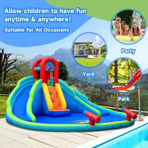 Costway Inflatable Bouncers Inflatable Waterslide Bounce House with Upgraded Handrail without Blower by Costway 781880243656 23159670 Inflatable Waterslide Bounce House Upgraded Handrail without Blower