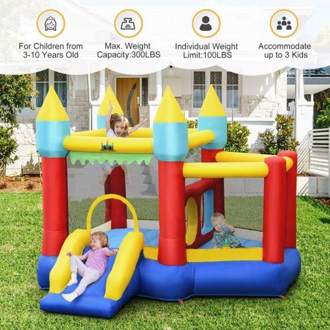 Costway Inflatable Bouncers Kid's Inflatable Bouncer with Jumping Area and 480W Blower by Costway