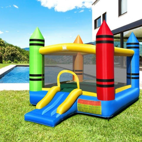 Costway Inflatable Bouncers Kids Inflatable Bounce House with Slide and Ocean Balls Not Included Blower by Costway 781880256335 39741286 Kids Inflatable Bounce House Slide & Ocean Balls Not Included Blower