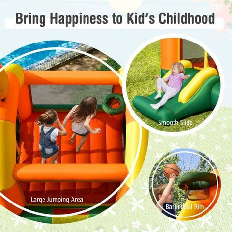 Costway Inflatable Bouncers Kids Inflatable Bounce Jumping Castle House with Slide without Blower by Costway 781880256229 10936247 Kids Inflatable Bounce Jumping Castle House with Slide without Blower 
