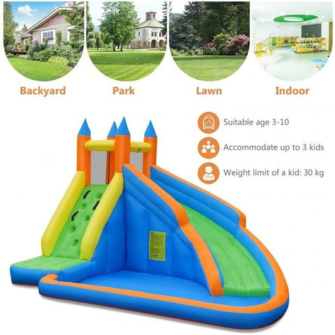 Costway Inflatable Bouncers Kids Inflatable Water Slide Bouncing House with Carrying Bag and 480W Blower by Costway 781880243731 92061758