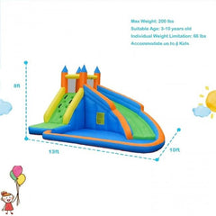 Kids Inflatable Water Slide Bouncing House with Carrying Bag and 480W Blower by Costway