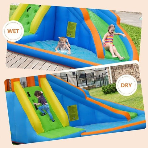Costway Inflatable Bouncers Kids Inflatable Water Slide Bouncing House with Carrying Bag and 480W Blower by Costway 781880243731 92061758