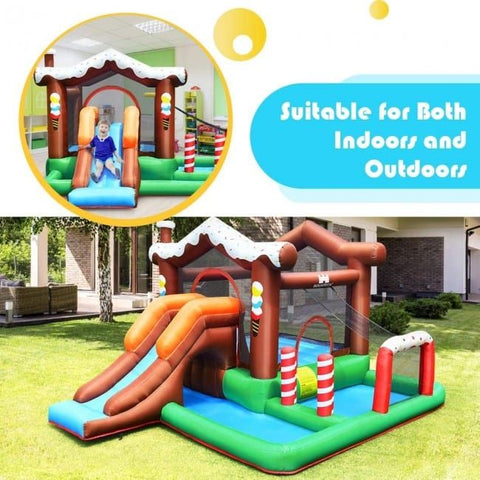 Costway Inflatable Bouncers Outdoor Indoor Inflatable Kids Bounce House with 480W Air Blower by Costway 781880243748 84276901 Outdoor Indoor Inflatable Kids Bounce House  480W Air Blower Costway