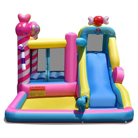 Costway Inflatable Bouncers Sweet Candy Inflatable Bounce House with Water Slide and 480W Blower by Costway 781880227236 06435982 Sweet Candy Inflatable Bounce House with Water Slide and 480W Blower
