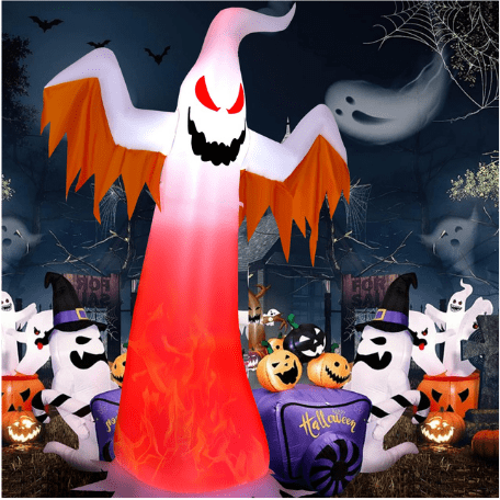 Costway Inflatable Party Decorations 8 Feet Halloween Inflatable Ghost with Rotatable Flame LED Lights by Costway 781880282464 75136028 8 Feet Halloween Inflatable Ghost Rotatable Flame LED Lights by Costway