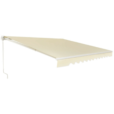 Costway Outdoor 12' x 10' Retractable Patio Awning Aluminum Sunshade Shelter-Beige by Costway 52376194 12' x 10' Retractable  Awning Aluminum Sunshade Shelter-Beige  Costway