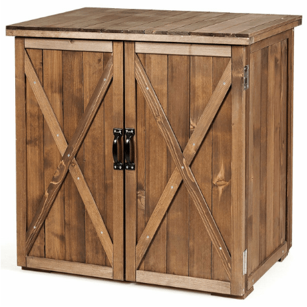 Costway Outdoor 2.5 x 2 Ft Outdoor Wooden Storage Cabinet with Double Doors by Costway 83261509