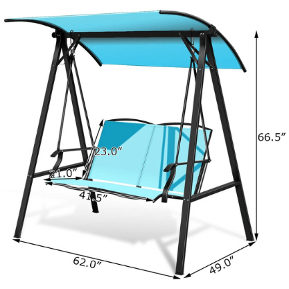 Costway Outdoor 2 Person Patio Swing with Weather Resistant Glider and Adjustable Canopy by Costway 89547213 2Person Patio Swing Weather Resistant Glider Adjustable Canopy Costway