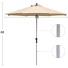 Image of Costway Outdoor 9' Patio Outdoor Market Umbrella with Aluminum Pole without Weight Base by Costway 9' Patio Outdoor Umbrella Aluminum Pole without Weight Base by Costway