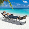 Image of Costway Outdoor Chairs Beach Folding Chaise Lounge Recliner with 7 Adjustable Position by Costway