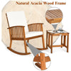 Image of Costway Outdoor Furniture 2 PCS Acacia Wood Patio Rocking Chair Table Set by Costway 7461758217110 47893650 2 PCS Acacia Wood Patio Rocking Chair Table Set by Costway 47893650