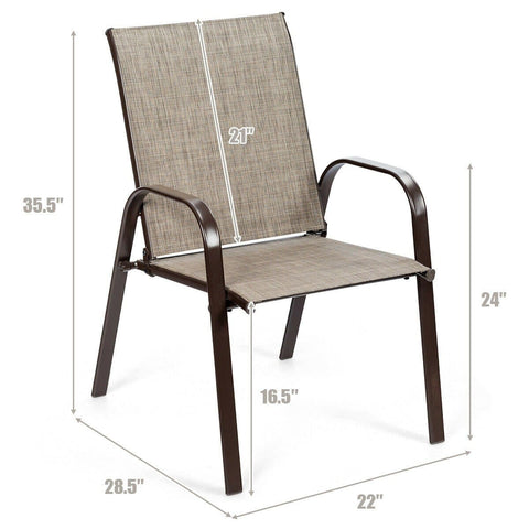 Costway Outdoor Furniture 2 Pcs Patio Chairs Outdoor Dining Chair with Armrest by Costway