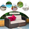Image of Costway Outdoor Furniture 2 PCS Patio Rattan Sectional Conversation Sofa Set by Costway 2 PCS Patio Rattan Sectional Conversation Sofa Set by Costway 86547092