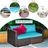 Image of Costway Outdoor Furniture 2 PCS Patio Rattan Sectional Conversation Sofa Set by Costway 2 PCS Patio Rattan Sectional Conversation Sofa Set by Costway 86547092