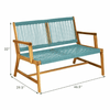Image of Costway Outdoor Furniture 2-Person Acacia Wood Yard Bench for Balcony and Patio by Costway