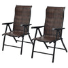 Image of Costway Outdoor Furniture 2 Piece Patio Rattan Folding Reclining Chair by Costway 7461758994448 43580167 2 Piece Patio Rattan Folding Reclining Chair by Costway 43580167