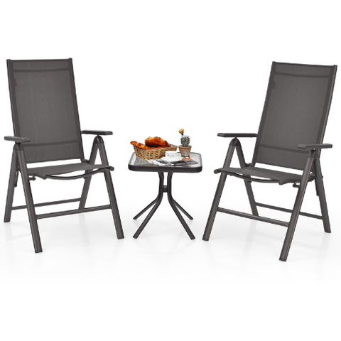 Costway Outdoor Furniture 2 Pieces Patio Folding Dining Chairs Aluminium Adjustable Back by Costway 26953718 2 Pieces Patio Folding Dining Chairs Aluminium Adjustable Back Costway