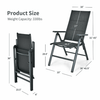 Image of Costway Outdoor Furniture 2 Pieces Patio Folding Dining Chairs Aluminum Padded Adjustable Back by Costway 26917435 2 Pieces Patio Folding Dining Chairs Aluminum Padded Adjustable Back