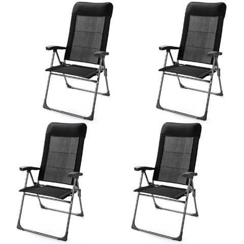 Costway Outdoor Furniture 2 Pieces Portable Patio Folding Dining Chairs with Headrest Adjust by Costway 96452073 2 Pieces Portable Patio Folding Dining Chairs with Headrest Adjust 