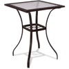 Image of Costway Outdoor Furniture 28.5'' Outdoor Patio Square Glass Top Table with Rattan Edging by Costway 93801275 28.5'' Outdoor Patio Square Glass Top Table with Rattan Edging Costway