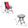 Image of Costway Outdoor Furniture 3 Pcs Outdoor Folding Rocking Chair Table Set with Cushion By Costway