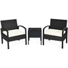 Image of Costway Outdoor Furniture 3 Pcs Patio Rattan Furniture Set Sofa Cushioned Table Garden By Costway 7461758287038 83926715