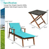 Image of Costway Outdoor Furniture 3 Pcs Portable Patio Cushioned Rattan Lounge Chair Set with Folding Table by Costway