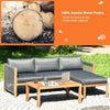 Image of Costway Outdoor Furniture 3 Piece Patio Acacia Sofa Set with Nylon Armrest By Costway 7461758046840 54908263 3 Piece Patio Acacia Sofa Set with Nylon Armrest By Costway 54908263