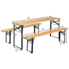 Image of Costway Outdoor Furniture 3 Pieches Folding Wooden Picnic Table Bench Set by Costway 781880209362 95630812 3 Pieches Folding Wooden Picnic Table Bench Set by Costway 