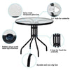 Image of Costway Outdoor Furniture 32" Outdoor Patio Round Tempered Glass Top Table with Umbrella Hole by Costway