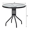 Image of Costway Outdoor Furniture 32" Outdoor Patio Round Tempered Glass Top Table with Umbrella Hole by Costway