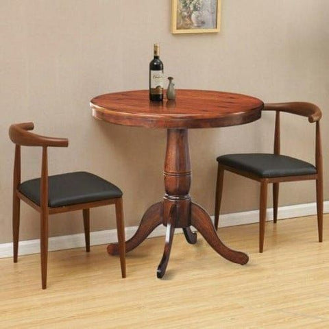 32" Round Pedestal Dining Table By Costway