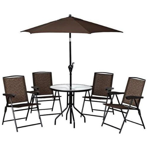 4 Pcs Folding Sling Chairs with Steel Armrest and Adjustable Back by Costway