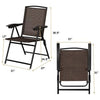 Image of 4 Pcs Folding Sling Chairs with Steel Armrest and Adjustable Back by Costway